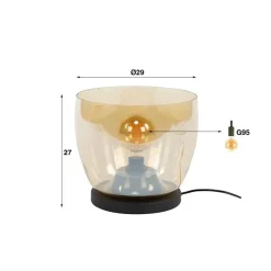 Kalfort Tafellampen|Vloerlampen|Masuka 1-lichts Vloerlamp Amber S 29cm
