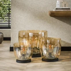 Kalfort Tafellampen|Vloerlampen|Masuka 1-lichts Vloerlamp Amber S 29cm