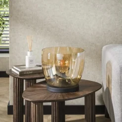 Kalfort Tafellampen|Vloerlampen|Masuka 1-lichts Vloerlamp Amber S 29cm