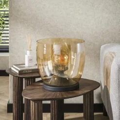 Kalfort Tafellampen|Vloerlampen|Masuka 1-lichts Vloerlamp Amber M 32cm