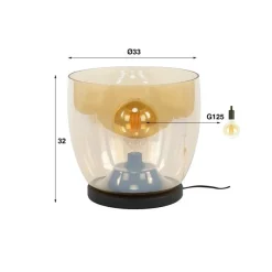 Kalfort Tafellampen|Vloerlampen|Masuka 1-lichts Vloerlamp Amber M 32cm