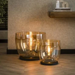 Kalfort Tafellampen|Vloerlampen|Masuka 1-lichts Vloerlamp Amber M 32cm