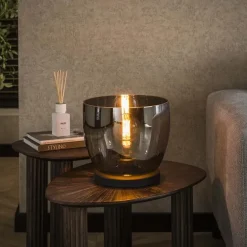 Kalfort Tafellampen|Vloerlampen|Masuka 1-lichts Vloerlamp Smoke S 29cm