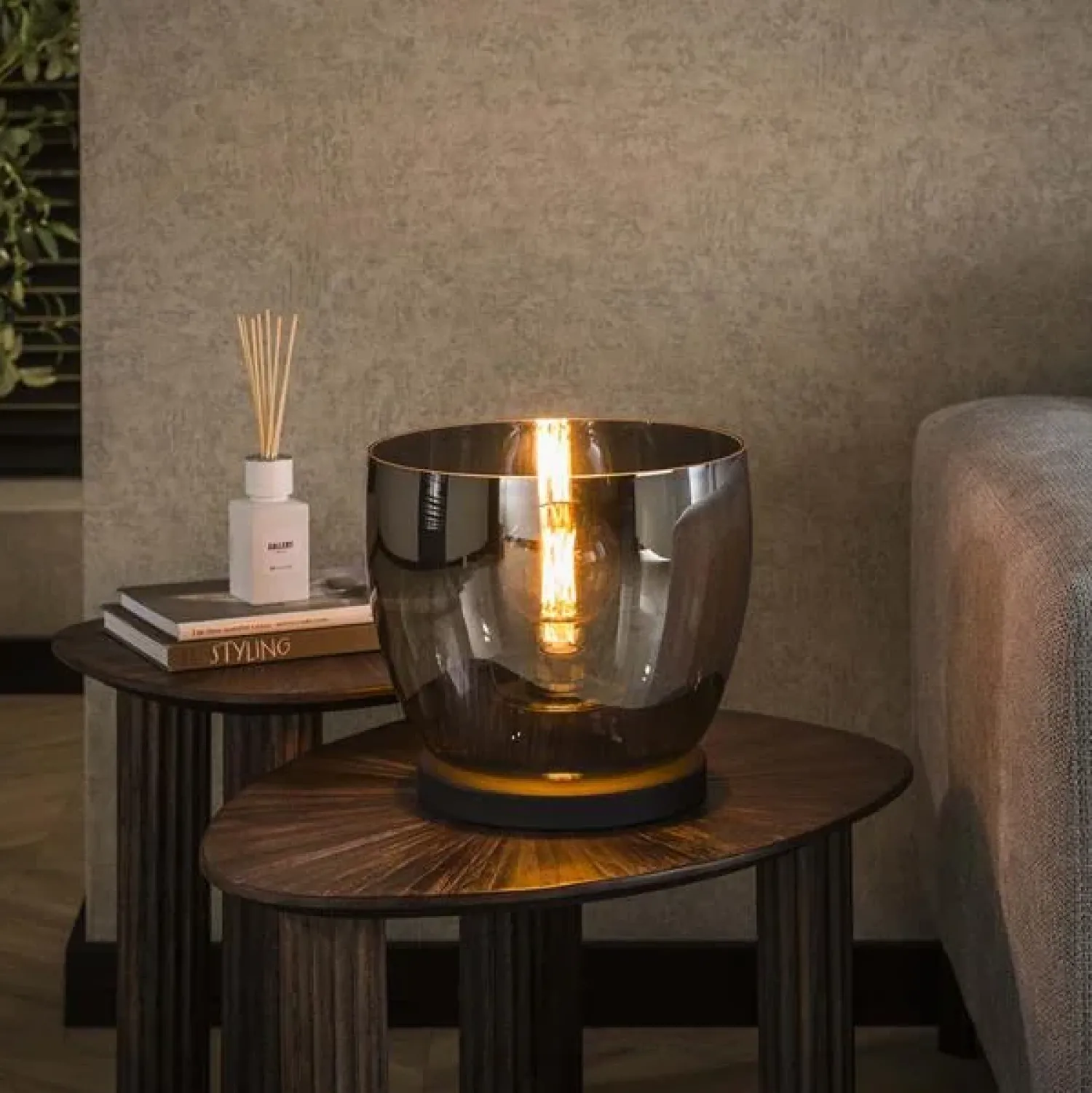 Kalfort Tafellampen|Vloerlampen|Masuka 1-lichts Vloerlamp Smoke S 29cm
