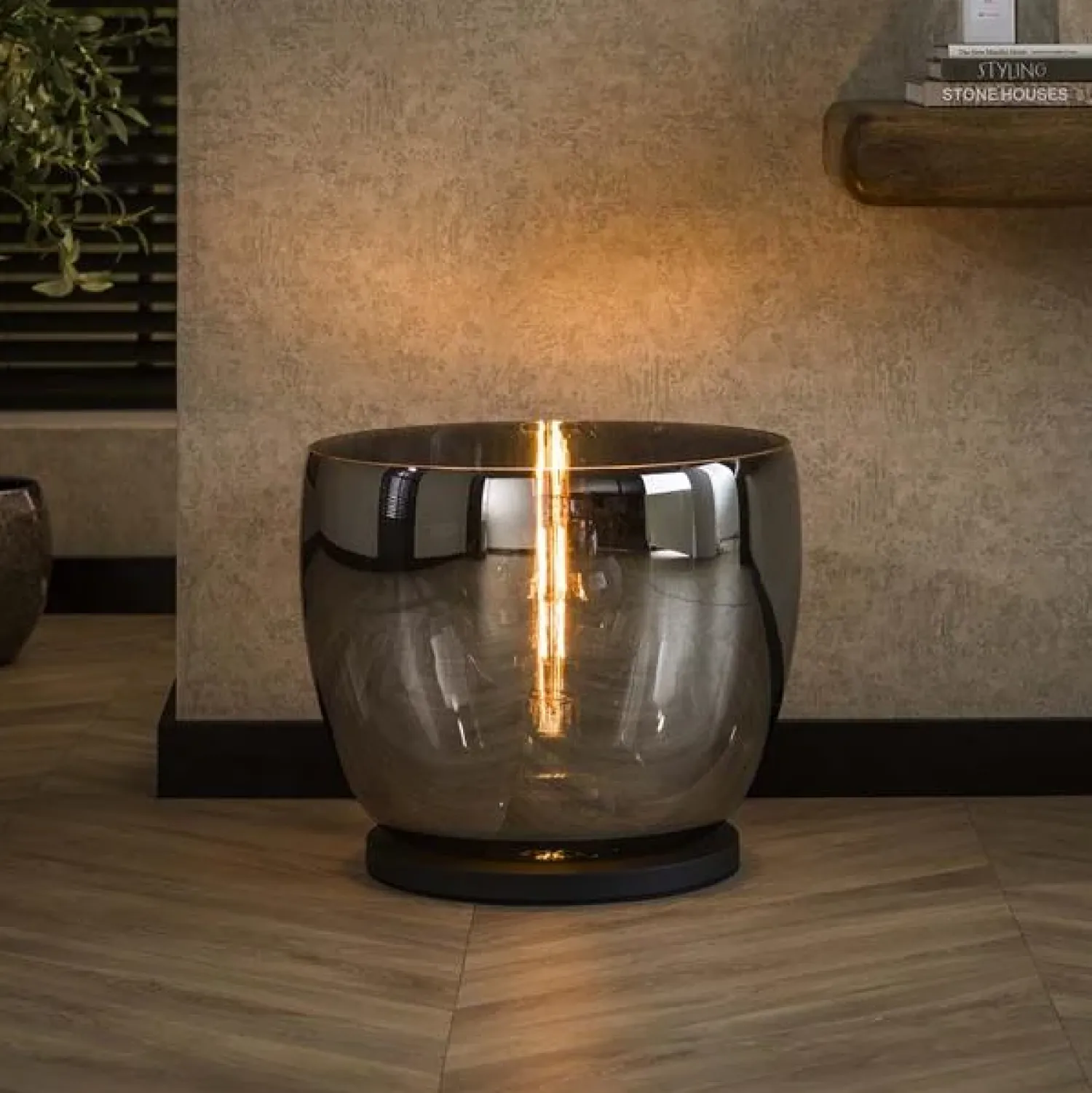 Kalfort Tafellampen|Vloerlampen|Masuka 1-lichts Vloerlamp Smoke L 41cm