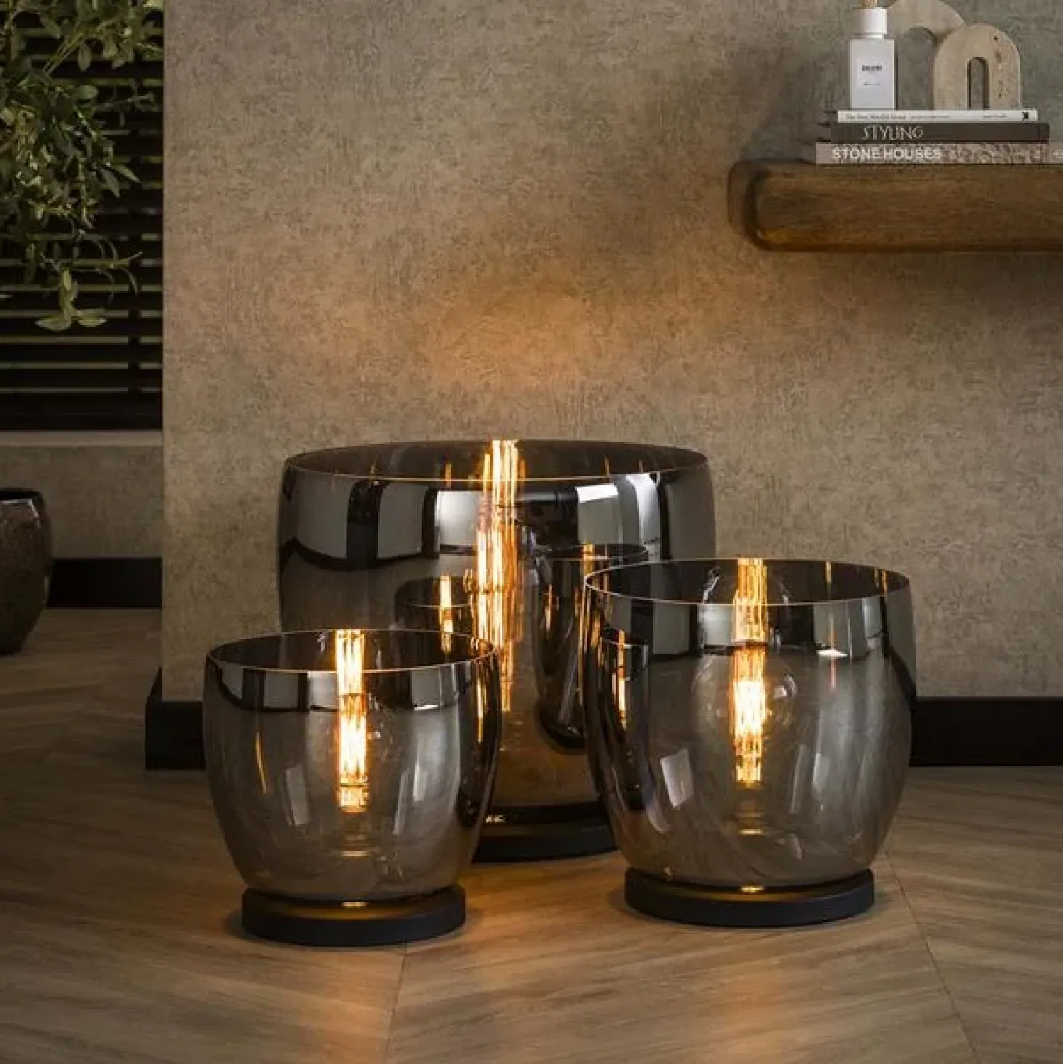 Kalfort Tafellampen|Vloerlampen|Masuka 1-lichts Vloerlamp Smoke L 41cm