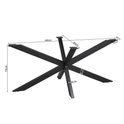 Furndea Onderstellen|Matrixpoot Zwart Ovaal/Rechthoek 190cm