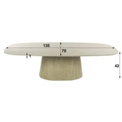 Kalfort Salontafels|Matteo Salontafel Deens ovaal Travertin 135cm