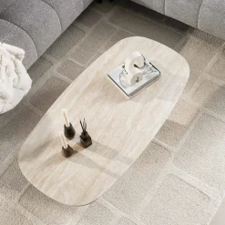 Kalfort Salontafels|Matteo Salontafel Deens ovaal Travertin 135cm