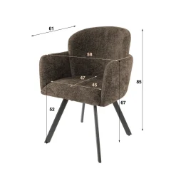 Kalfort Eetkamerstoelen|Matthijs Eetkamerstoel draaibaar Hoven taupe