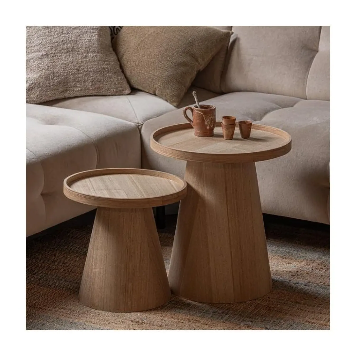 WOOOD Bijzettafels|Maud Bijzettafel Conisch rond MDF Naturel 39cm