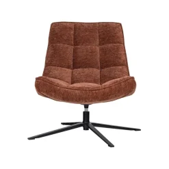 WOOOD Fauteuils|Maudi Draaifauteuil Chenille Bruin