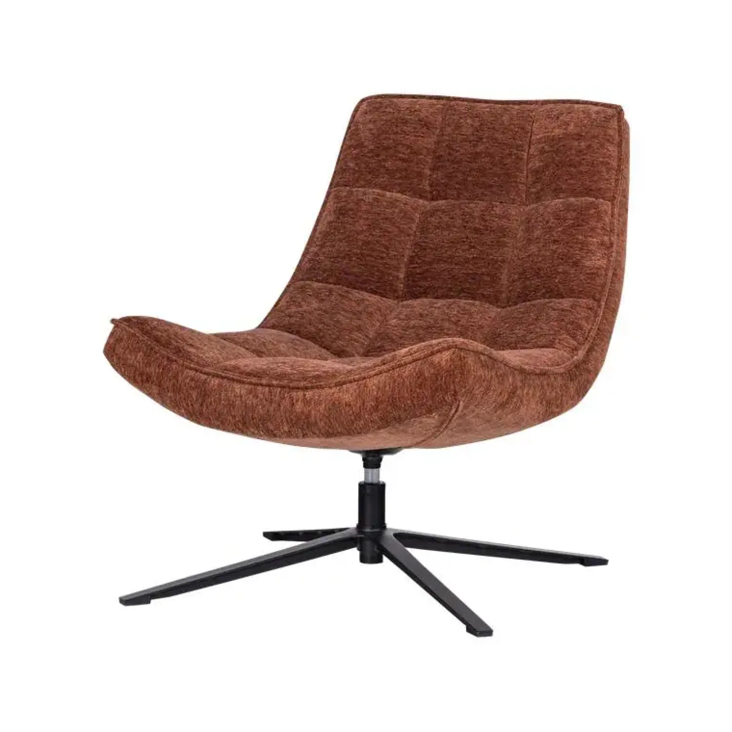 WOOOD Fauteuils|Maudi Draaifauteuil Chenille Bruin