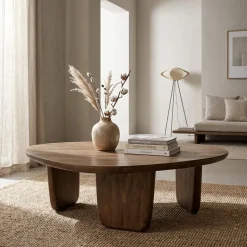 Eleonora Salontafels|Maud Salontafel Bruin mangohout 100cm