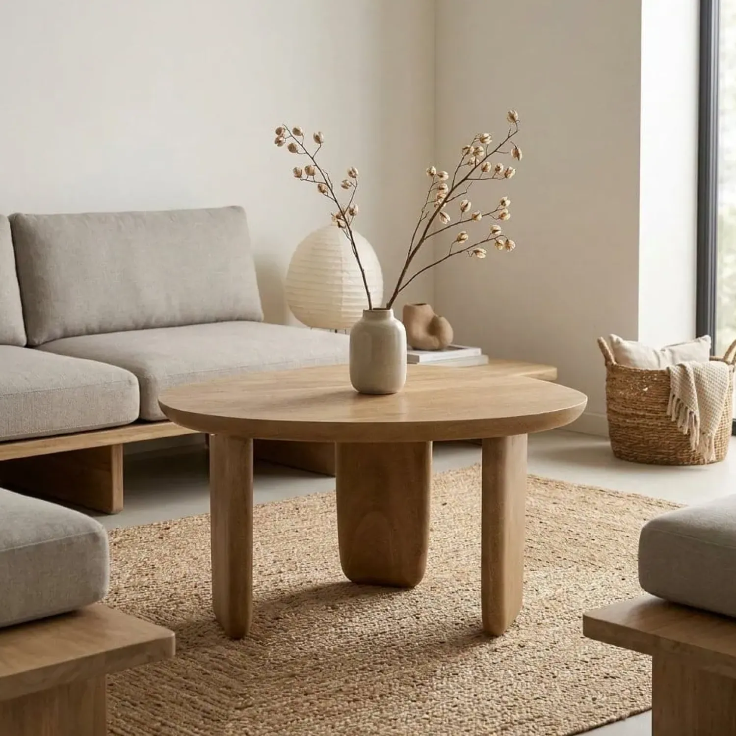 Eleonora Salontafels|Maud Salontafel Naturel mangohout 65cm