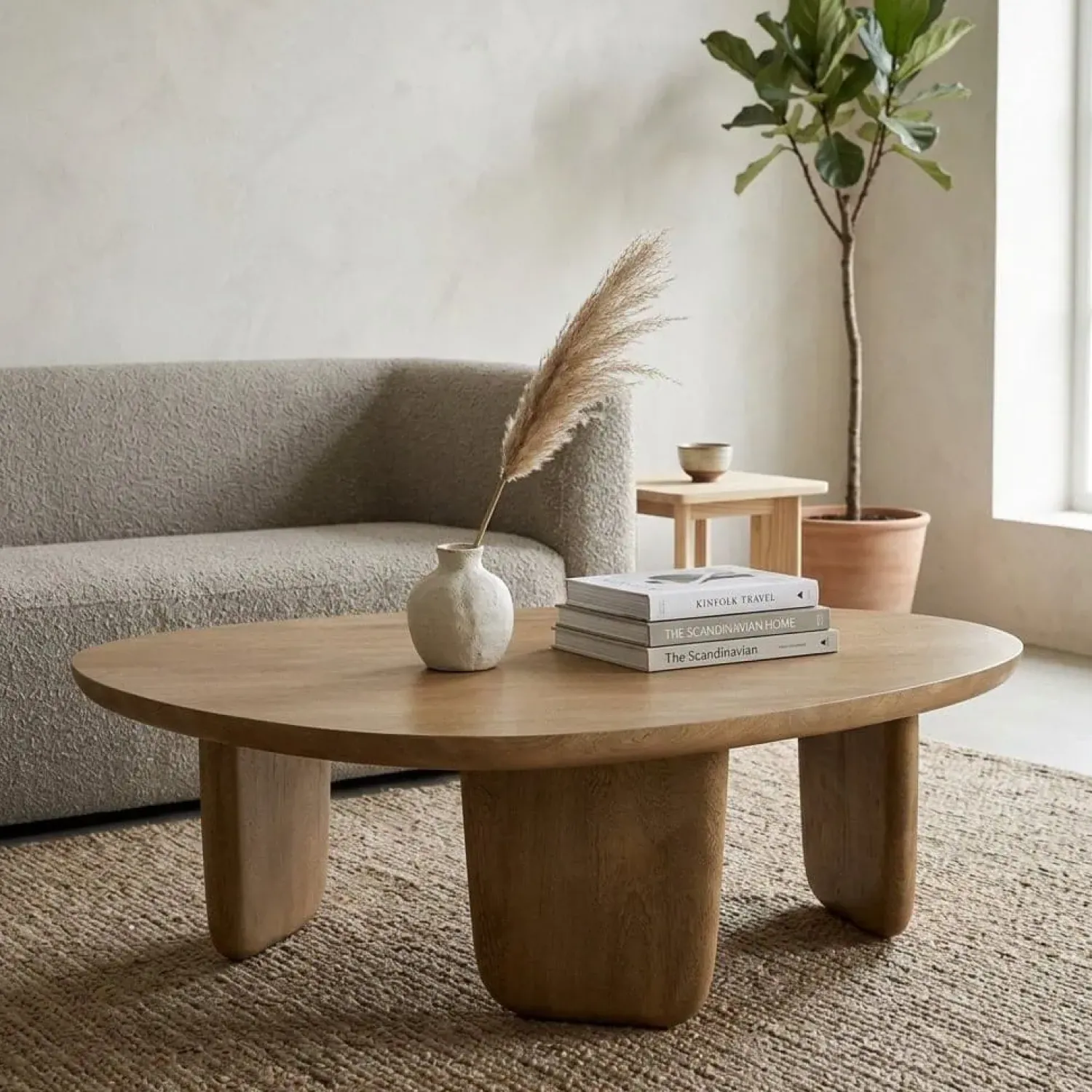 Eleonora Salontafels|Maud Salontafel Naturel mangohout 100cm