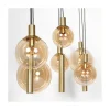 Steinmex Hanglampen|Glazen Hanglamp|Maya 6+3 lichts Hanglamp Amber