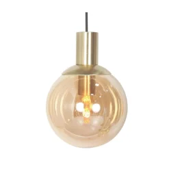 Steinmex Hanglampen|Glazen Hanglamp|Maya 6+3 lichts Hanglamp Amber
