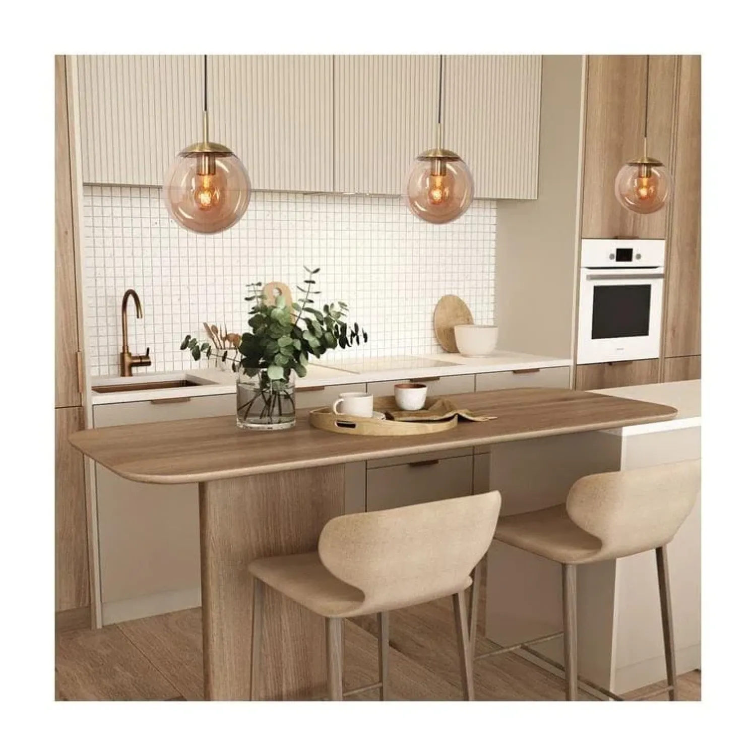 Steinmex Hanglampen|Glazen Hanglamp|Maya 1-lichts Hanglamp 20cm Amber