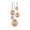 Kalfort Hanglampen|Glazen Hanglamp|Maya 5-lichts Hanglamp Getrapt Amber
