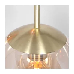 Kalfort Hanglampen|Glazen Hanglamp|Maya 5-lichts Hanglamp Getrapt Amber