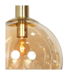 Steinmex Hanglampen|Glazen Hanglamp|Maya 3+2 lichts Hanglamp Getrapt Amber