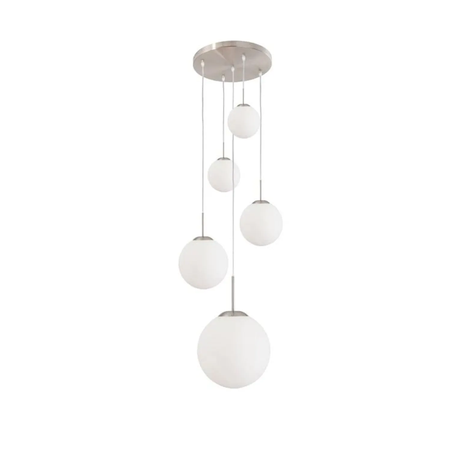 Steinmex Hanglampen|Glazen Hanglamp|Maya 5-lichts Hanglamp Getrapt Opaal wit