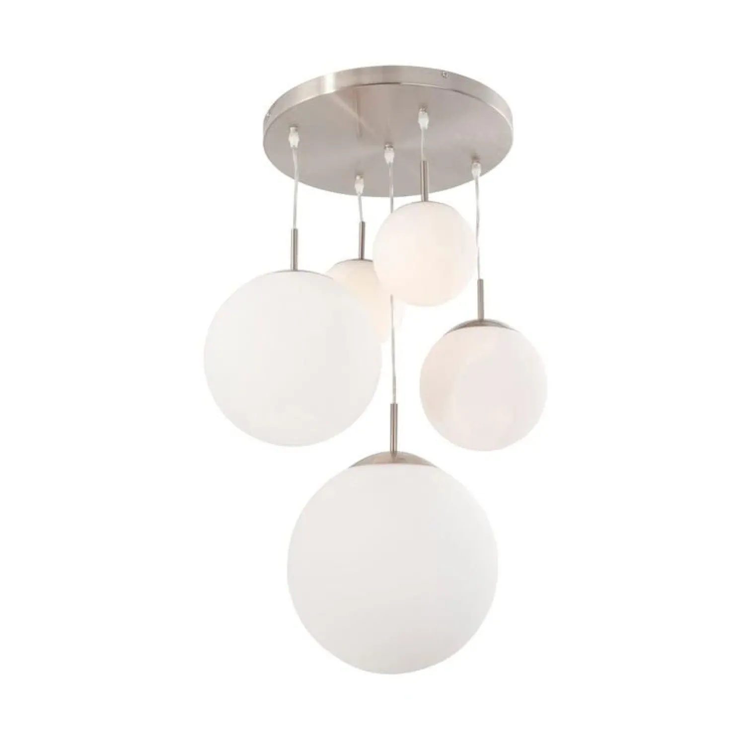Steinmex Hanglampen|Glazen Hanglamp|Maya 5-lichts Hanglamp Getrapt Opaal wit