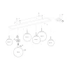 Steinmex Hanglampen|Glazen Hanglamp|Maya 6-lichts Hanglamp Smoke