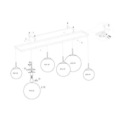 Steinmex Hanglampen|Glazen Hanglamp|Maya 6-lichts Hanglamp Smoke