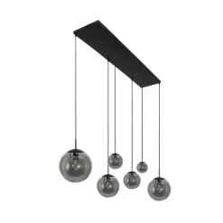 Steinmex Hanglampen|Glazen Hanglamp|Maya 6-lichts Hanglamp Smoke