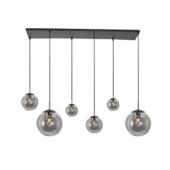 Steinmex Hanglampen|Glazen Hanglamp|Maya 6-lichts Hanglamp Smoke
