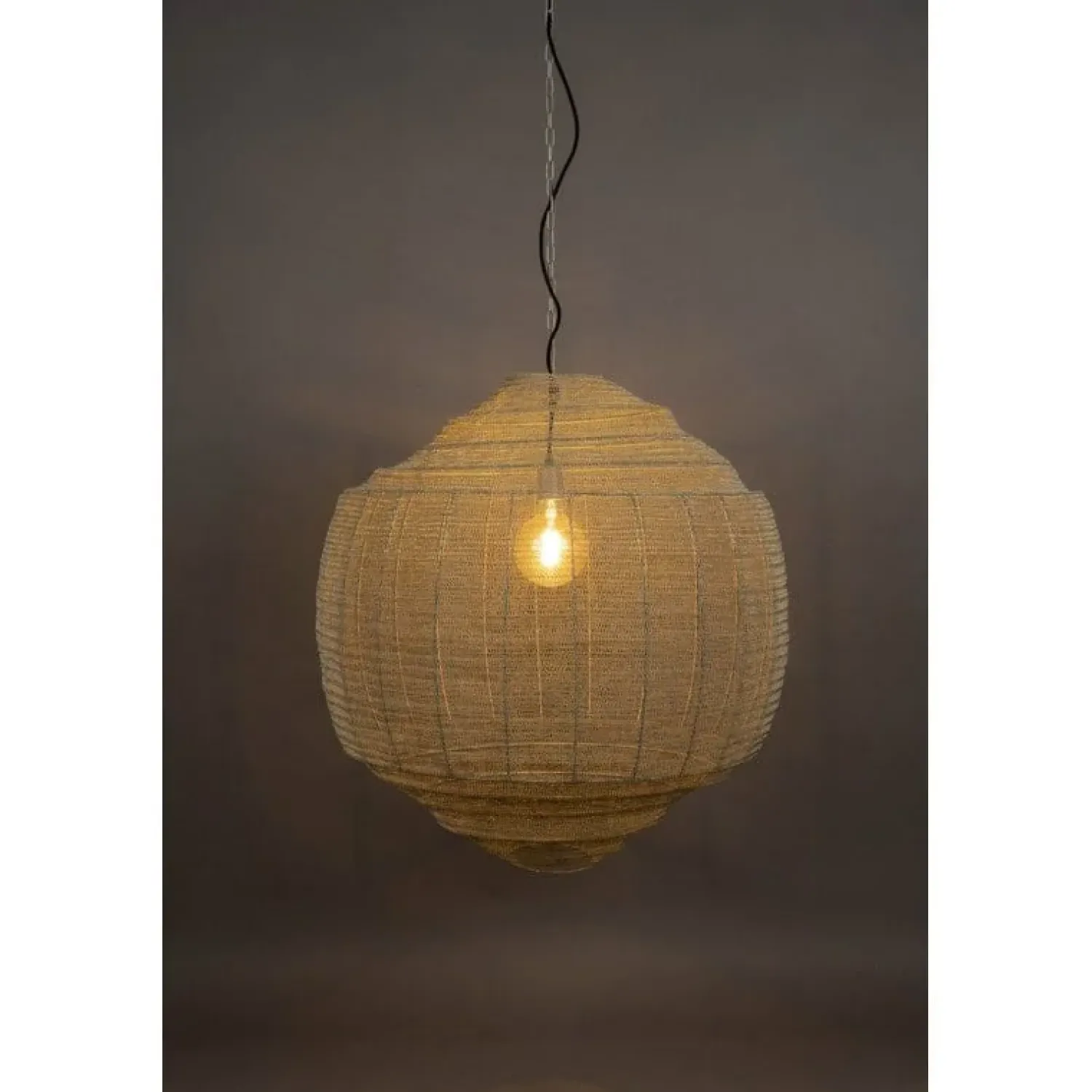 Dutchbone Hanglampen|Meezan 1-lichts Hanglamp Grijs 70cm