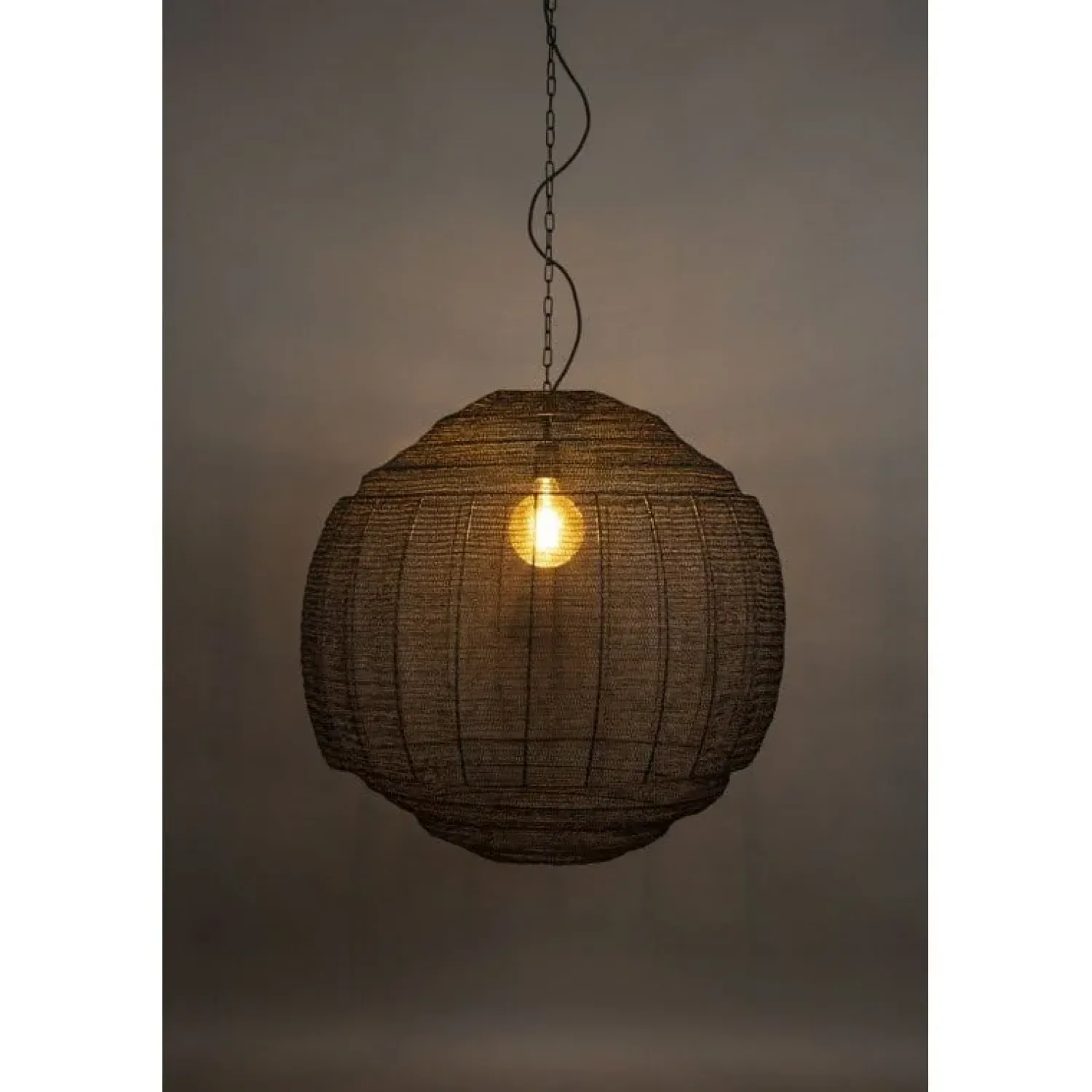 Dutchbone Hanglampen|Meezan 1-lichts Hanglamp Zwart 70cm