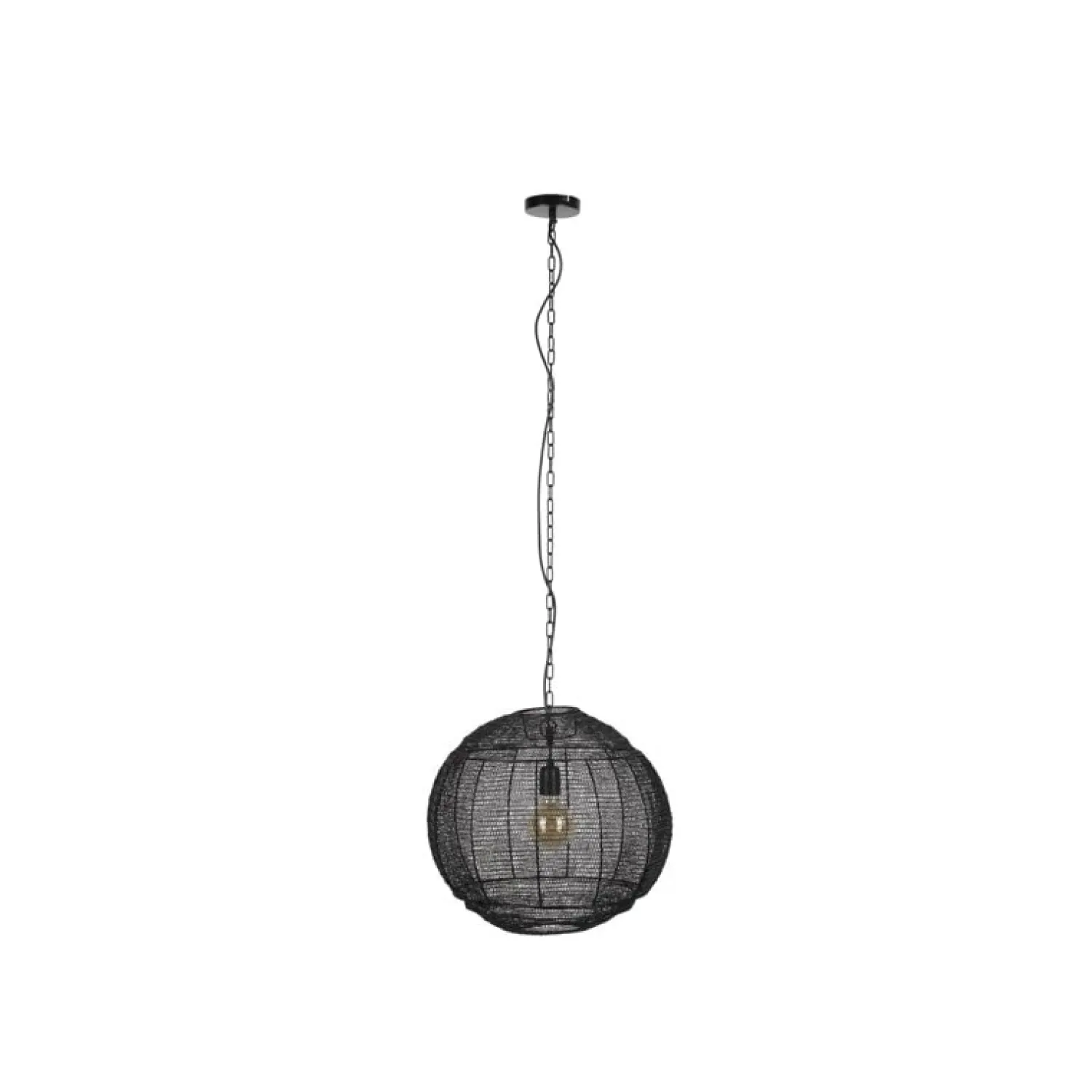 Dutchbone Hanglampen|Meezan 1-lichts Hanglamp Zwart 50cm