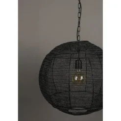 Dutchbone Hanglampen|Meezan 1-lichts Hanglamp Zwart 50cm