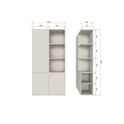 WOOOD Wandkasten|Industriele Kasten|Meggy Wandkast links grenen dust 108 cm