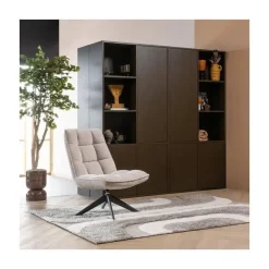 WOOOD Wandkasten|Industriele Kasten|Meggy Wandkast Links Grenen Middenbruin 108cm