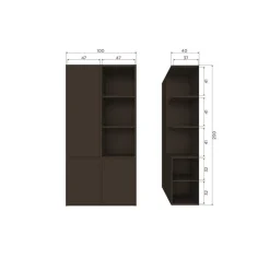 WOOOD Wandkasten|Industriele Kasten|Merel Opbergkast Dennenhout Middenbruin 100cm