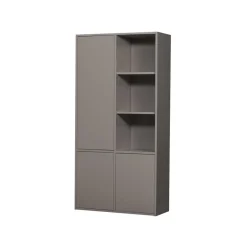 WOOOD Wandkasten|Industriele Kasten|Merel Opbergkast Dennenhout Warmgrijs 100cm