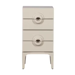 WOOOD Ladenkasten|Industriele Kasten|Merge Ladekast 4 Lades Eucalyptushout Greige 44cm