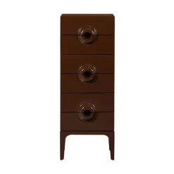 WOOOD Ladenkasten|Industriele Kasten|Merge Ladekast 6 Lades Eucalyptushout Bruin/Rood 44cm