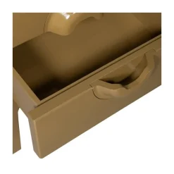 WOOOD Nachtkastjes|Industriele Kasten|Merge Nachtkastje 2 Lades Eucalyptushout Honinggeel 44cm