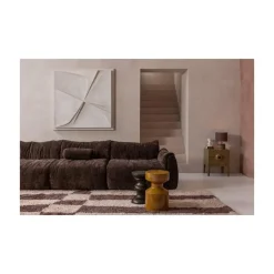 WOOOD Nachtkastjes|Industriele Kasten|Merge Nachtkastje 2 Lades Eucalyptushout Honinggeel 44cm