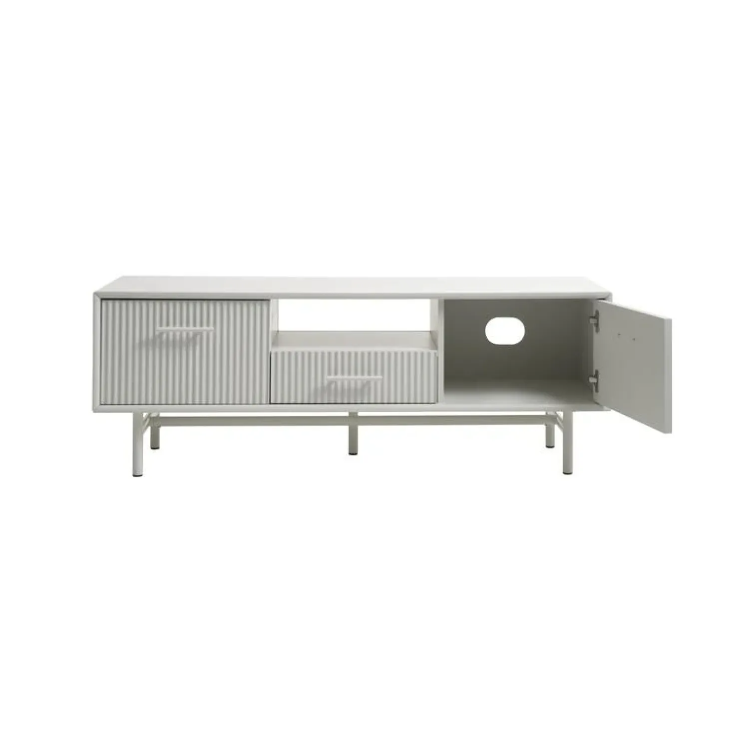 LykkeHome Industriele Kasten|Tv Meubels|Miami Tv meubel Greige 140cm