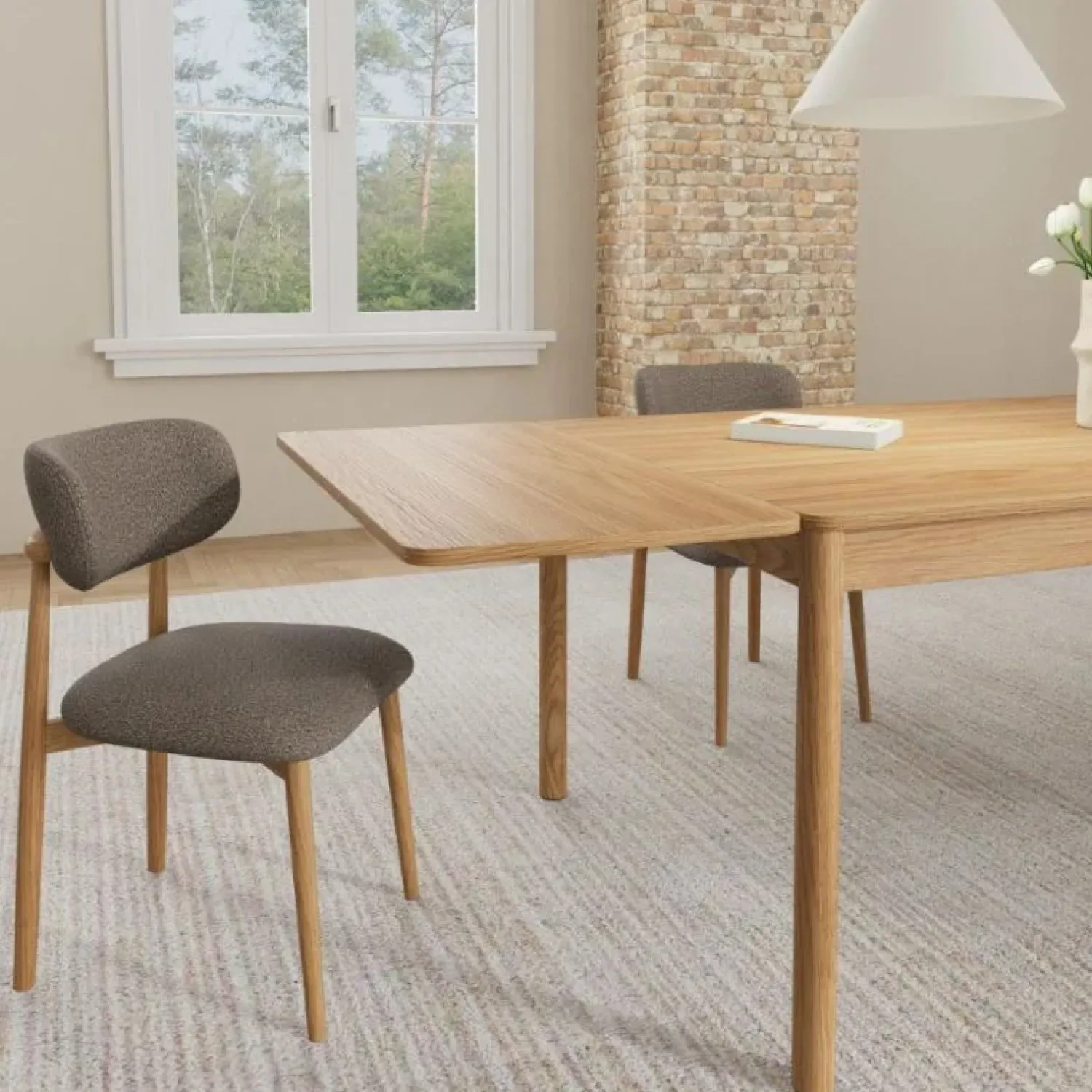 Nordhavn Eetkamerstoelen|Michael Eetkamerstoel eikenhout Taupe