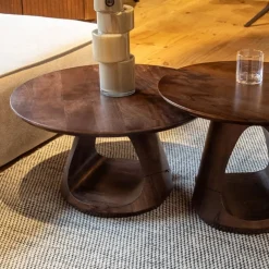 Mysons Salontafels|Mike Salontafel rond Walnoot Medium 70cm