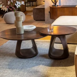Mysons Salontafels|Mike Salontafel rond Walnoot Large 90cm