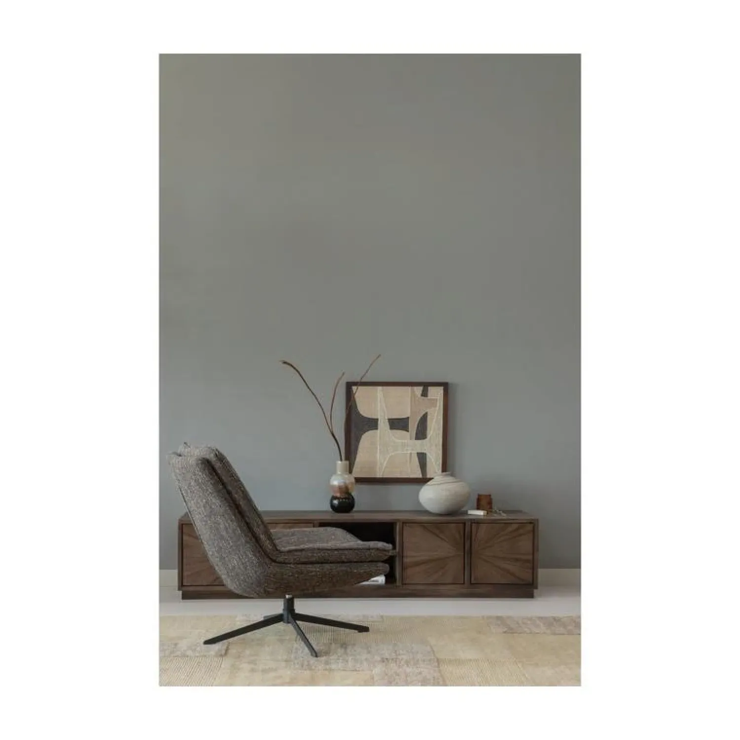 WOOOD Fauteuils|Milaro Draaifauteuil Bruin Melange