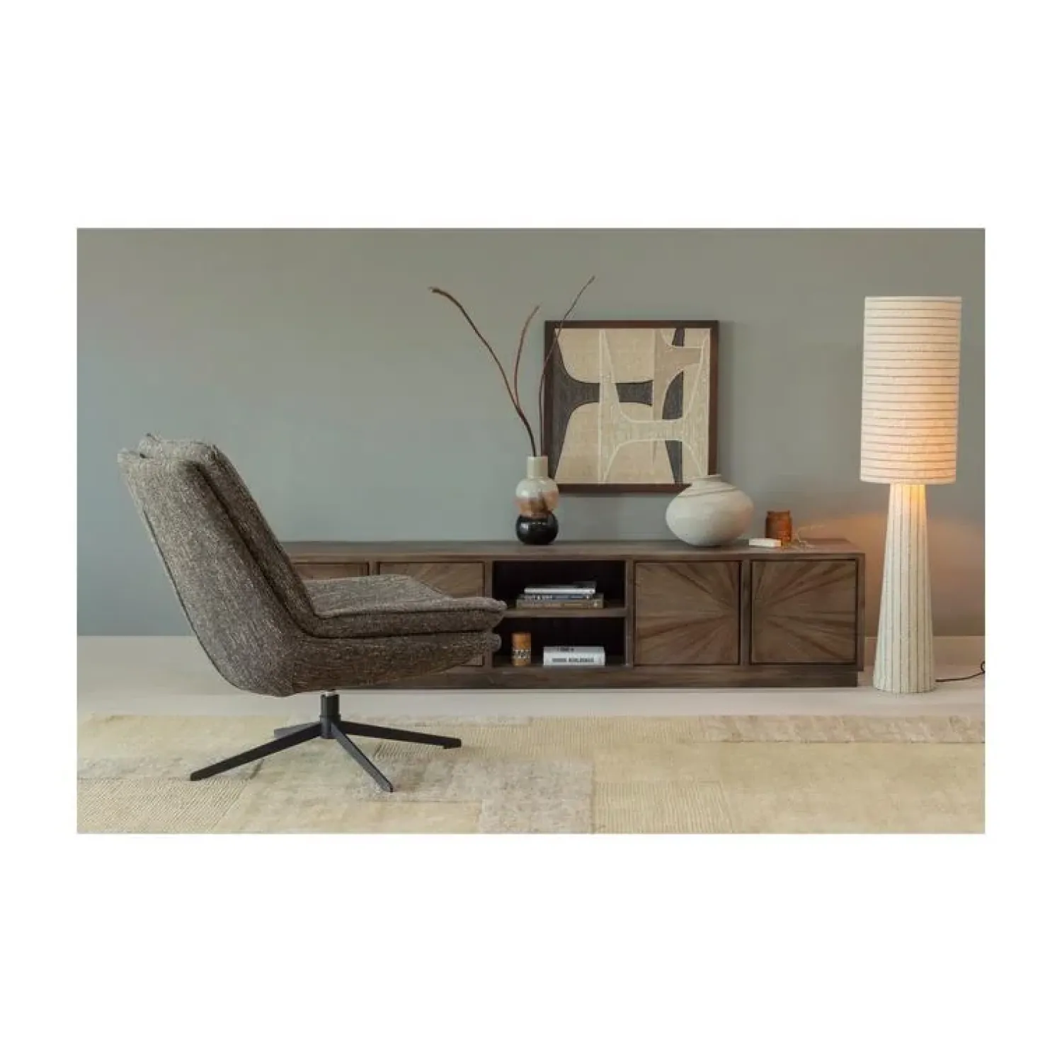 WOOOD Fauteuils|Milaro Draaifauteuil Naturel Melange